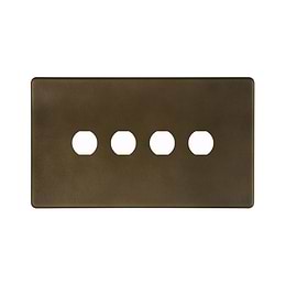 The Westminster Collection Vintage Brass 4 Gang CM Circular Module Grid Switch Plate