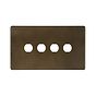 The Westminster Collection Vintage Brass 4 Gang CM Circular Module Grid Switch Plate
