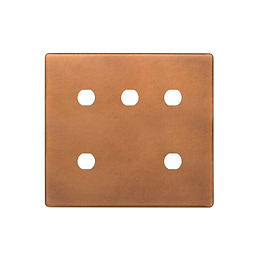 The Chiswick Collection Antique Copper 5 Gang CM Circular Module Grid Switch Plate