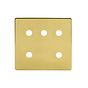 The Savoy Collection Brushed Brass 5 Gang CM Circular Module Grid Switch Plate