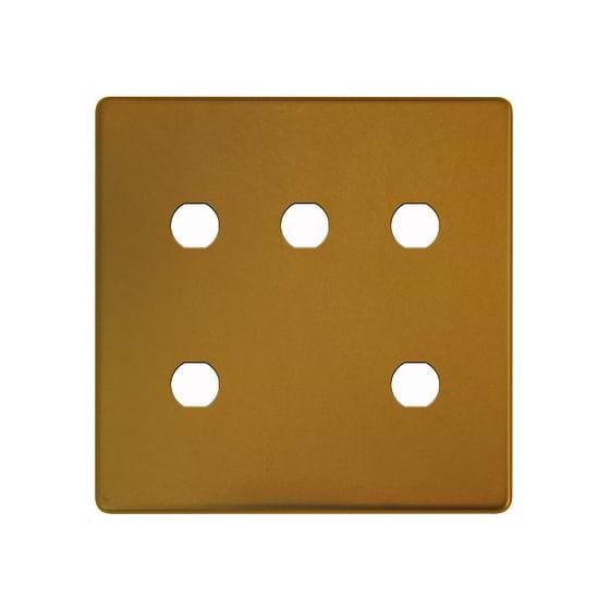 Soho Lighting Antique Gold 5 Gang CM Circular Module Grid Switch Plate
