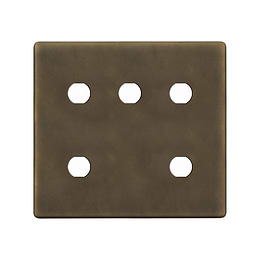 The Westminster Collection Vintage Brass 5 Gang CM Circular Module Grid Switch Plate