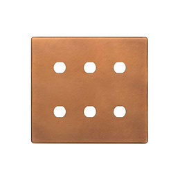 The Chiswick Collection Antique Copper 6 Gang CM Circular Module Grid Switch Plate