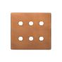 The Chiswick Collection Antique Copper 6 Gang CM Circular Module Grid Switch Plate