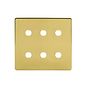 The Savoy Collection Brushed Brass 6 Gang CM Circular Module Grid Switch Plate