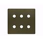 The Eton Collection Bronze 6 Gang CM Circular Module Grid Switch Plate