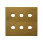 The Belgravia Collection Old Brass 6 Gang CM Circular Module Grid Switch Plate