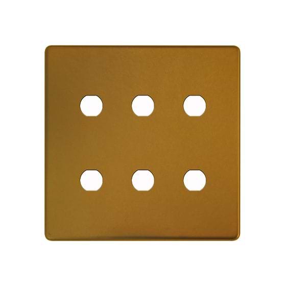Soho Lighting Antique Gold 6 Gang CM Circular Module Grid Switch Plate