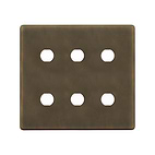 The Westminster Collection Vintage Brass 6 Gang CM Circular Module Grid Switch Plate