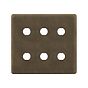 The Westminster Collection Vintage Brass 6 Gang CM Circular Module Grid Switch Plate