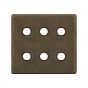 The Westminster Collection Vintage Brass 6 Gang CM Circular Module Grid Switch Plate