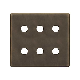 The Westminster Collection Vintage Brass 6 Gang CM Circular Module Grid Switch Plate