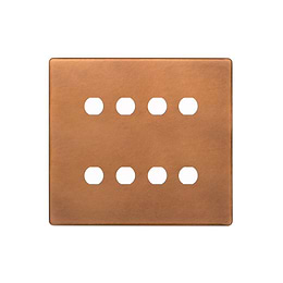 The Chiswick Collection Antique Copper 8 Gang CM Circular Module Grid Switch Plate