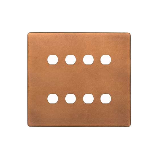 The Chiswick Collection Antique Copper 8 Gang CM Circular Module Grid Switch Plate