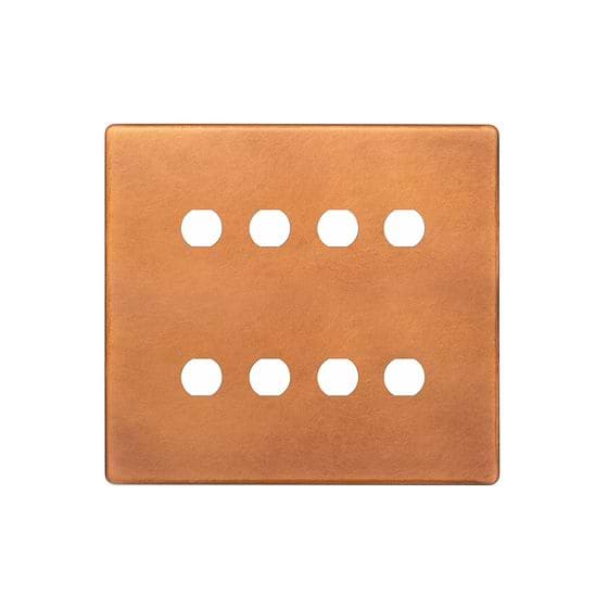 The Chiswick Collection Antique Copper 8 Gang CM Circular Module Grid Switch Plate