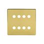 The Savoy Collection Brushed Brass 8 Gang CM Circular Module Grid Switch Plate