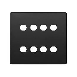 The Camden Collection Matt Black 8 Gang CM Circular Module Grid Switch Plate