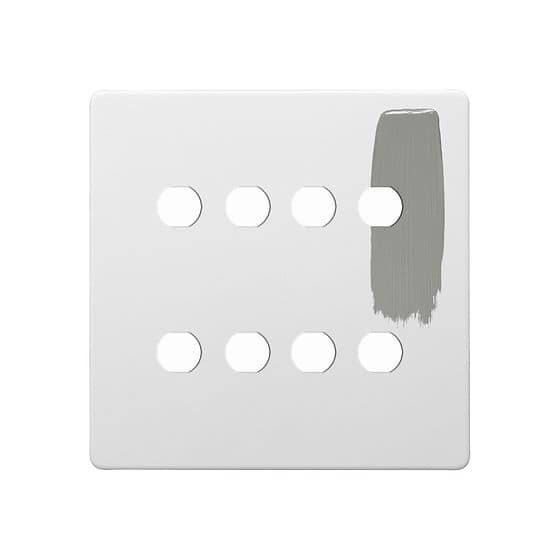 Soho Lighting Primed Paintable 8 Gang CM Circular Module Grid Plate