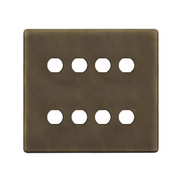 The Westminster Collection Vintage Brass 8 Gang CM Circular Module Grid Switch Plate