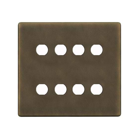 The Westminster Collection Vintage Brass 8 Gang CM Circular Module Grid Switch Plate
