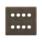 The Westminster Collection Vintage Brass 8 Gang CM Circular Module Grid Switch Plate
