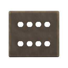 The Westminster Collection Vintage Brass 8 Gang CM Circular Module Grid Switch Plate