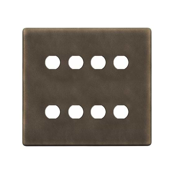 The Westminster Collection Vintage Brass 8 Gang CM Circular Module Grid Switch Plate