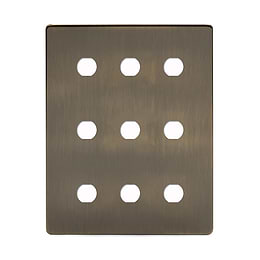 Antique Brass 9 Gang Grid Plate
