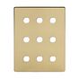 Brushed Brass 9 Gang Grid Plate
