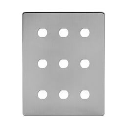 Brushed Chrome 9 Gang Grid Plate

