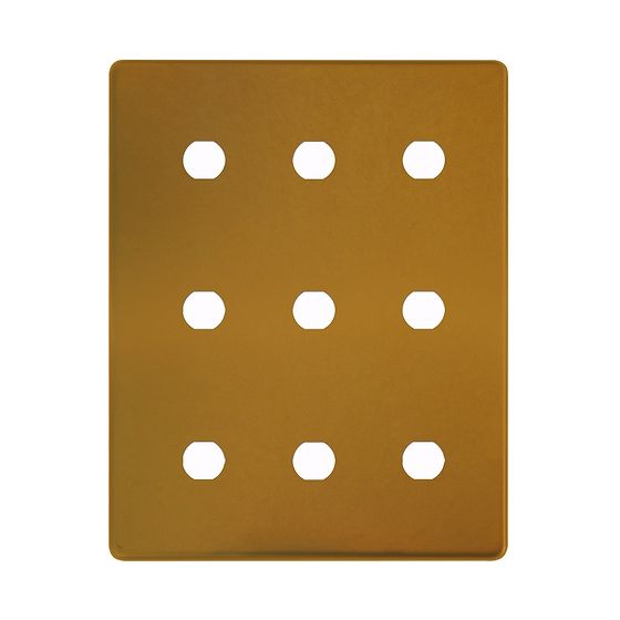 Antique Gold 9 Gang Grid Plate
