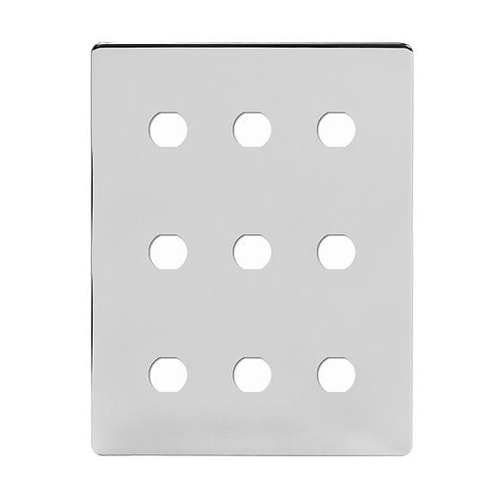 Polished Chrome 9 Gang Grid Plate
