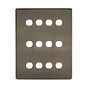 Antique Brass 12 Gang Grid Plate
