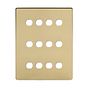 Brushed Brass 12 Gang Grid Plate
