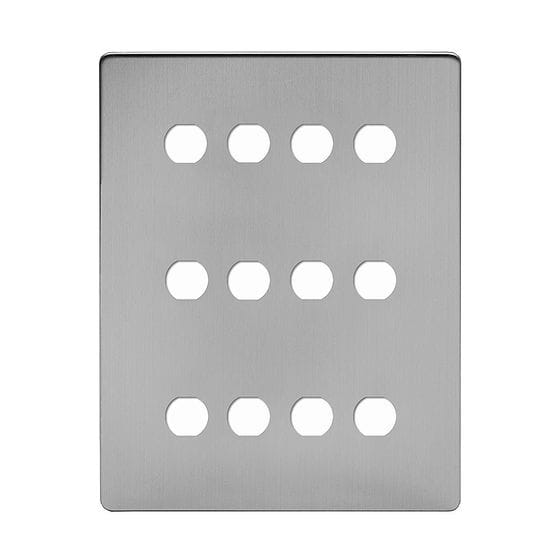 Brushed Chrome 12 Gang Grid Plate
