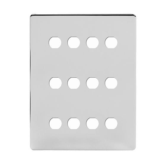 Polished Chrome 12 Gang Grid Plate
