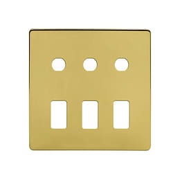 Soho Lighting Brushed Brass 6 Gang 3RM+3CM Dual Module Grid Switch Plate