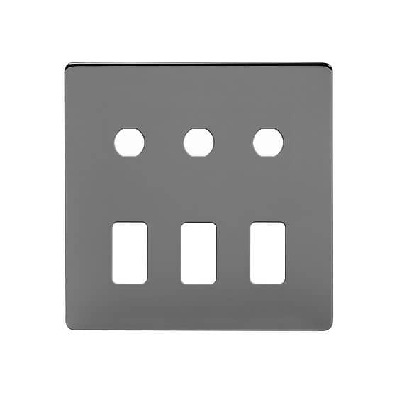 Soho Lighting Black Nickel 6 Gang 3RM+3CM Dual Module Grid Switch Plate