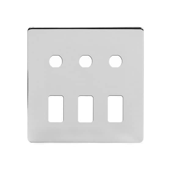 Soho Lighting Polished Chrome 6 Gang 3RM+3CM Dual Module Grid Switch Plate