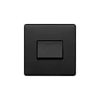 The Camden Collection Matt Black 10A 1 Gang 1 Way 3-Pole Fan Isolator Black Insert Screwless