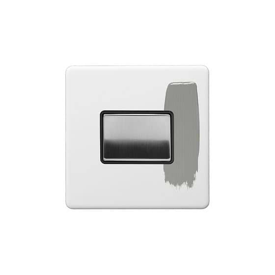 Soho Lighting Primed Paintable Extractor Fan Isolator Switch with Brushed Chrome Switch and Black Insert