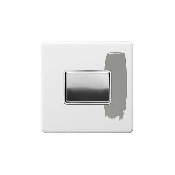 Soho Lighting Primed Paintable Extractor Fan Isolator Switch with Brushed Chrome Switch and White Insert