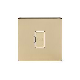 Soho Lighting Brushed Brass 13A Unswitched Fuse Connection Unit Wht Ins Screwless