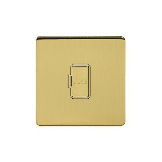 The Savoy Collection Brushed Brass 13A Unswitched Fused Connection Unit (FCU) Wht Ins Screwless