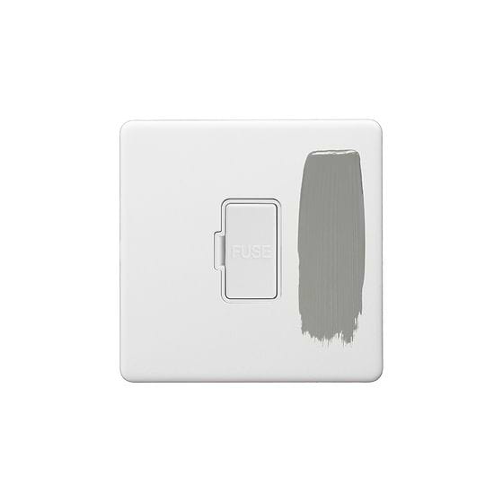 Soho Lighting Primed Paintable Fused Spur (FCU) Unswitched 13A Double Pole with White Switch