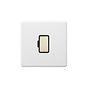 Soho Lighting Primed Paintable Fused Spur (FCU) Unswitched 13A Double Pole with Brushed Brass Switch with Black Insert
