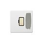 Soho Lighting Primed Paintable Fused Spur (FCU) Unswitched 13A Double Pole with Brushed Brass Switch with Black Insert