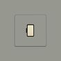 Soho Lighting Primed Paintable Fused Spur (FCU) Unswitched 13A Double Pole with Brushed Brass Switch with Black Insert