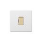 Soho Lighting Primed Paintable Fused Connection Unit (FCU) Unswitched 13A Double Pole with Brushed Brass Switch with White Insert