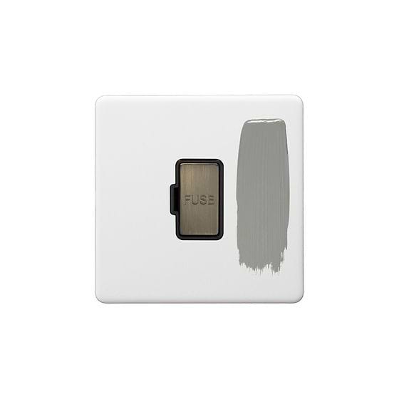 Soho Lighting Primed Paintable Fused Spur (FCU) Unswitched 13A Double Pole with Antique Brass Switch